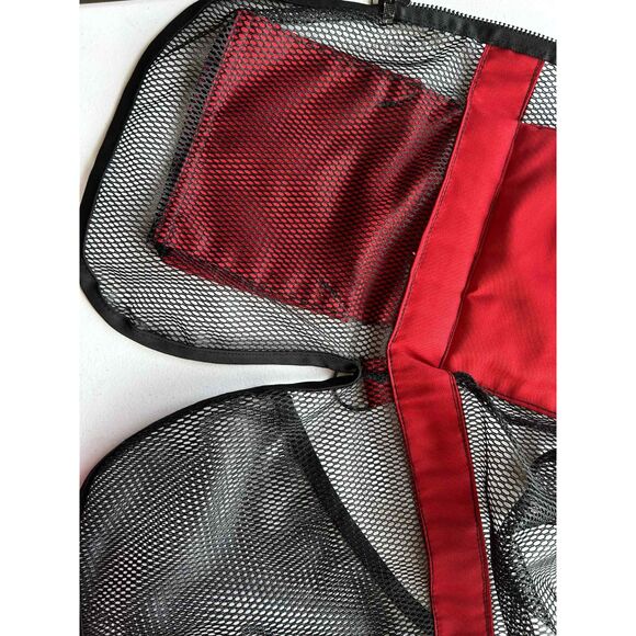 Chimere Shooting Vest Red Black Mesh Padded Trap Skeet Clay Shooting Gear Large - Picture 11 of 12
